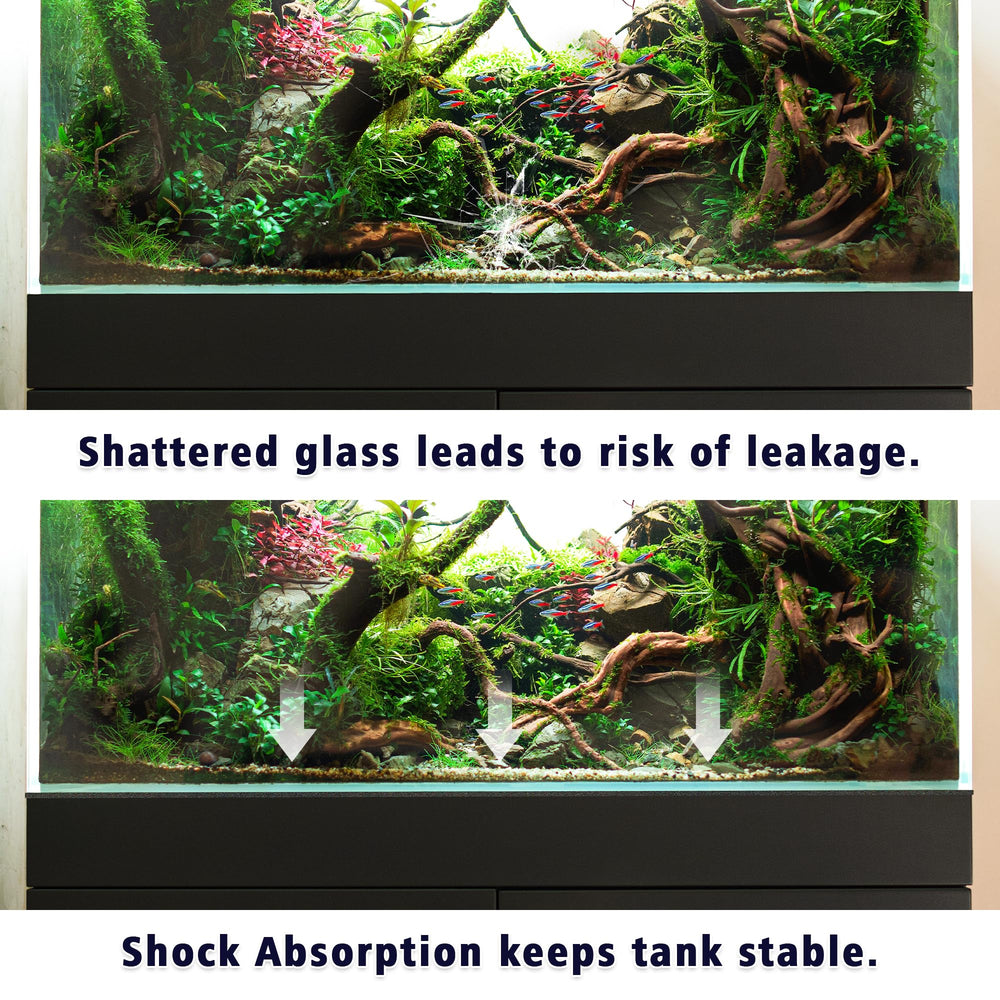 UNIFAMILY Aquarium Leveling Mat can be cut to fit irregular tank bottoms or spaces.