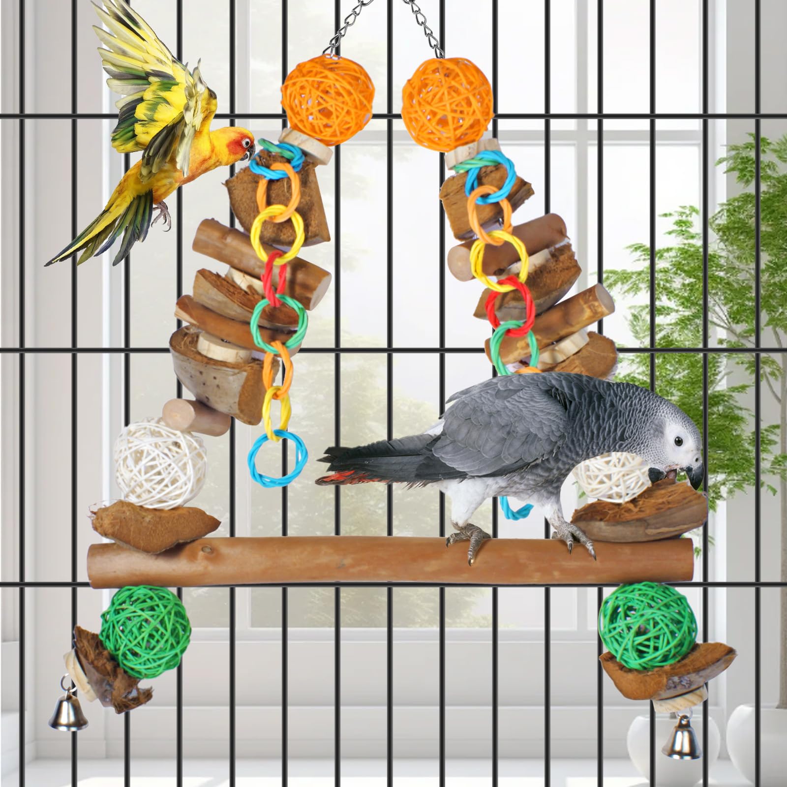 Unimaxlink schima wood beads provide safe chewing opportunities.