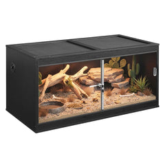 unipaws 50 gallon front-opening reptile tank with clear view for easy feeding