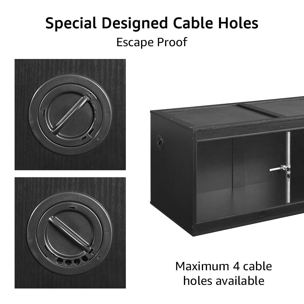 unipaws cable-management side holes organize cords for heaters and lighting