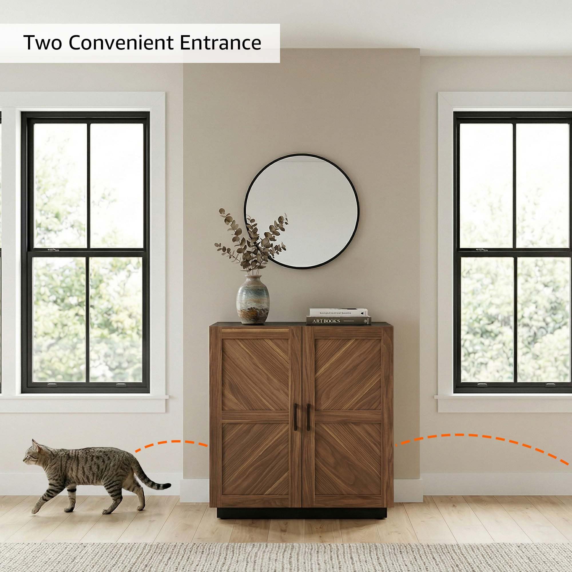 unipaws doors opened with magnetic catches for easy scooping