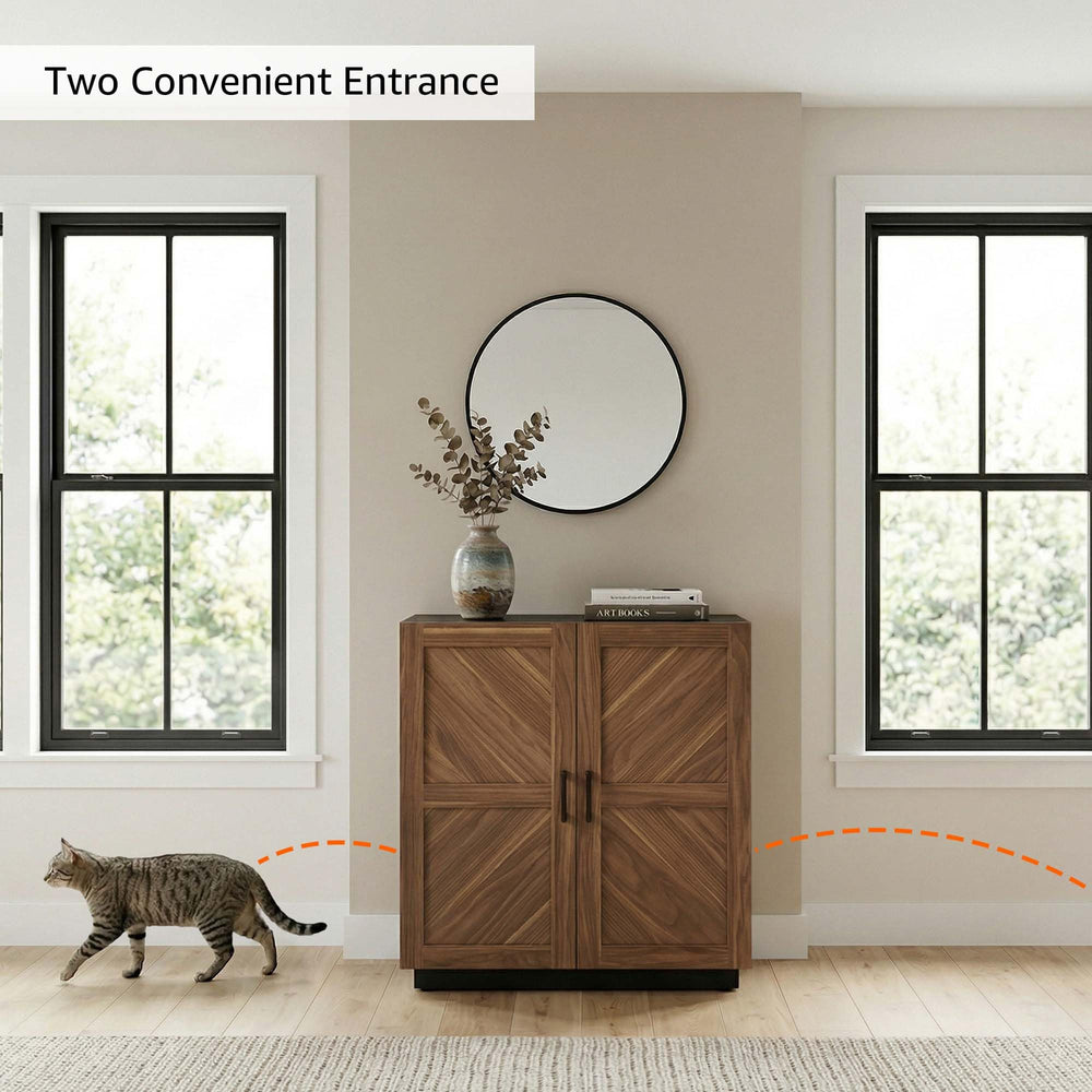 unipaws doors opened with magnetic catches for easy scooping