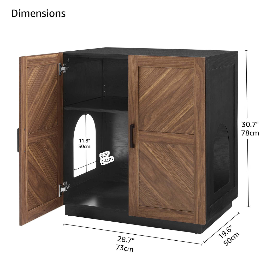 unipaws living room setup featuring a furniture-grade litter enclosure