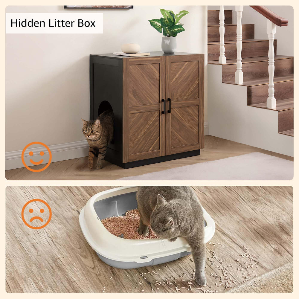 unipaws tall enclosure showing two entrances for cat privacy