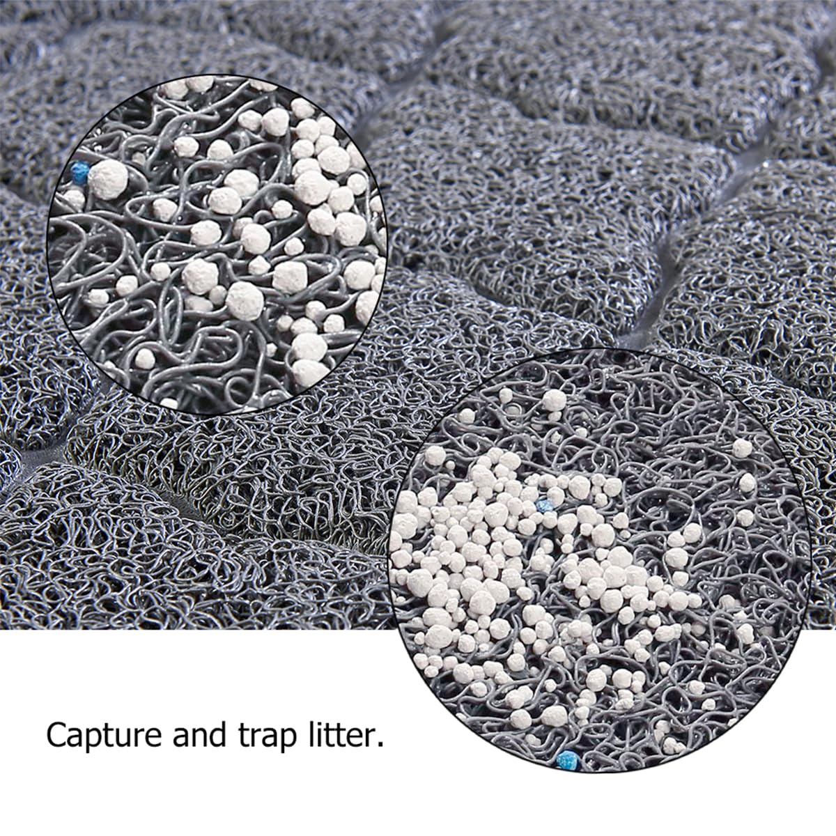 Unipaws Litter Trap Mat deep grooves emphasize litter retention around the box