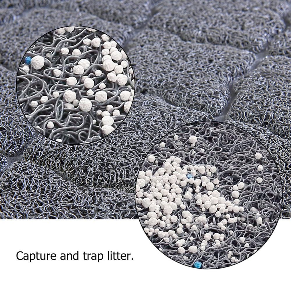 Unipaws Litter Trap Mat deep grooves emphasize litter retention around the box