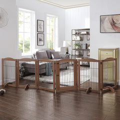 Unipaws walk-through door playpen for easy room transitions.