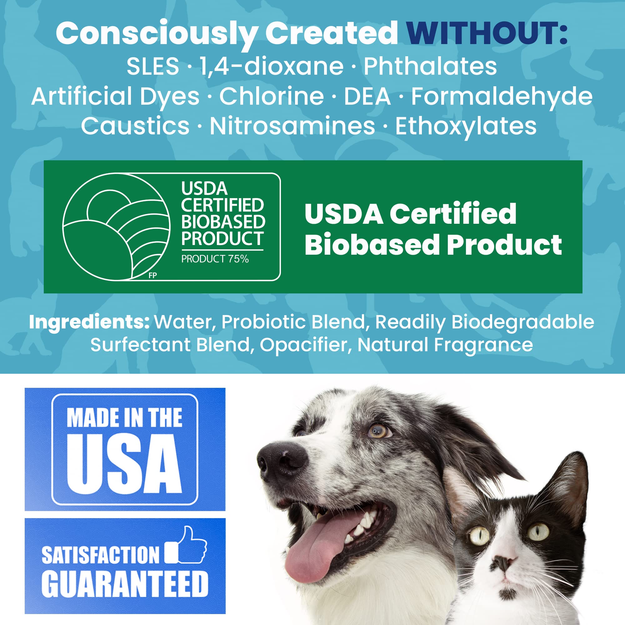 Unique no-bleach citrus-free formula is safe for pets and families.