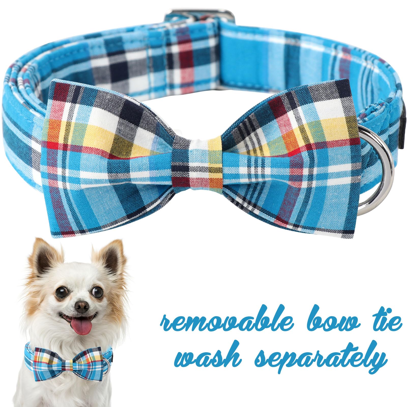 Unique Style Paws adjustable collar with bow attachment for a secure fit