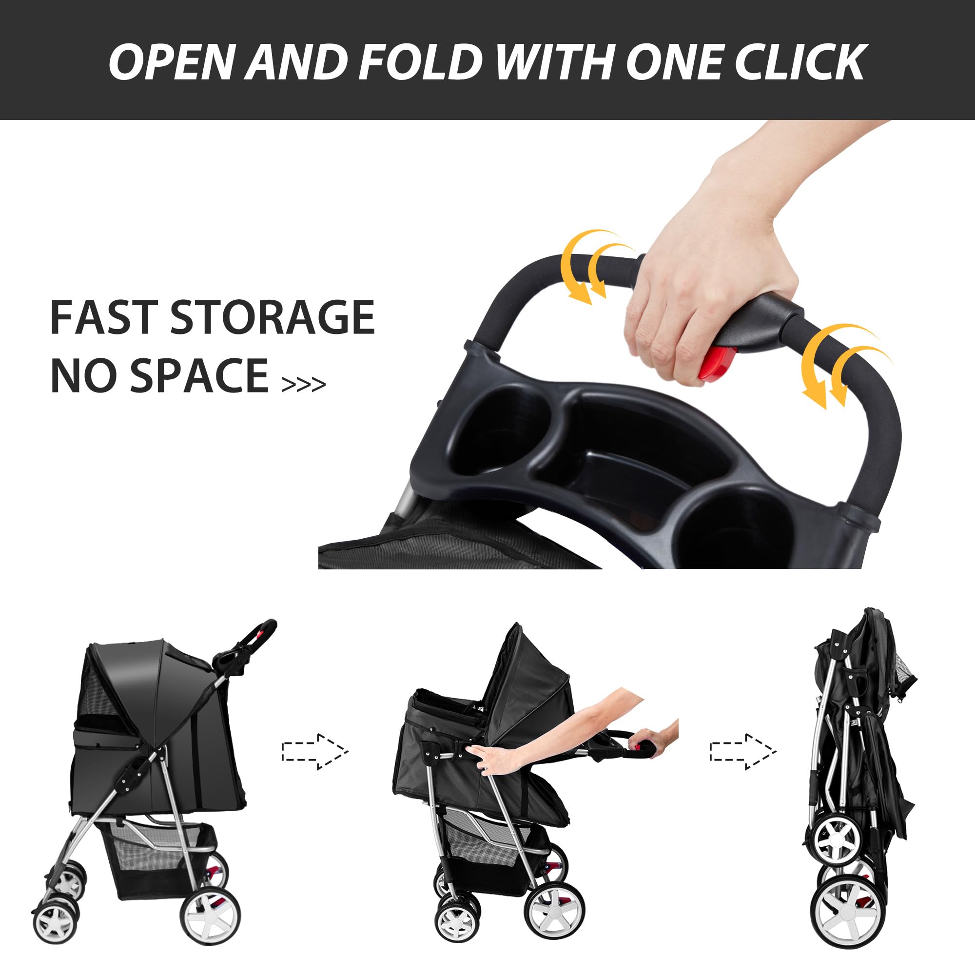 Unisakey pet stroller breathable mesh emphasizing airflow and comfort