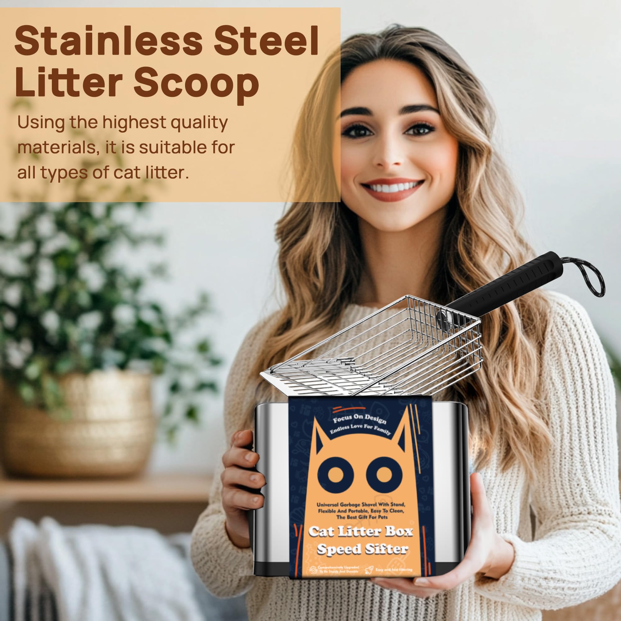 UNISOLODECHO scoop with dual-layer sieve for quick filtration demonstration