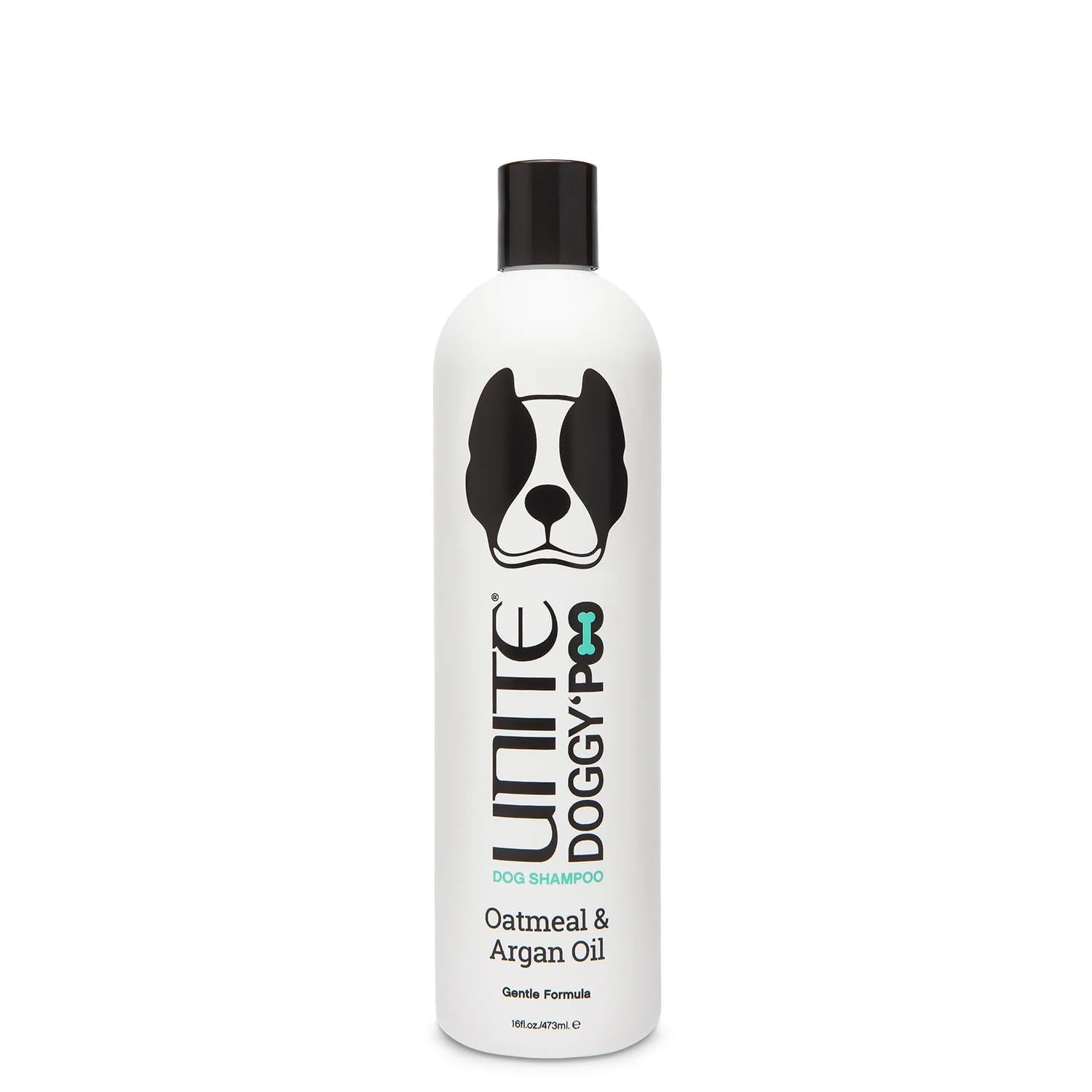 UNITE Doggy Poo Shampoo bottle delivering creamy lather for soothing bath and coat care.