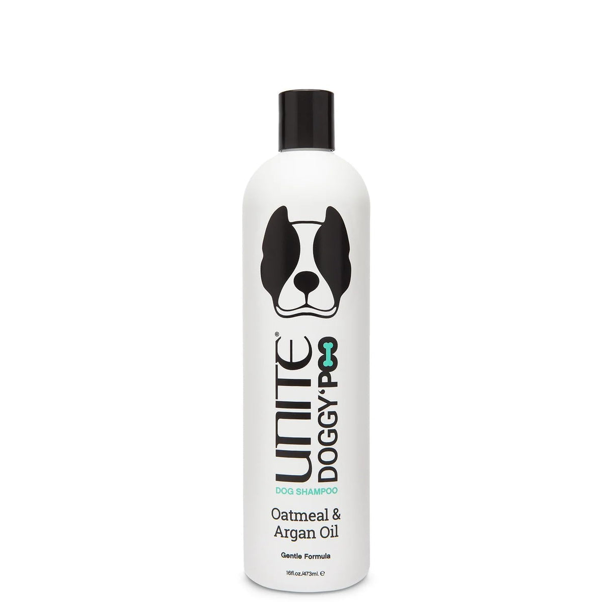 UNITE Doggy Poo Shampoo bottle delivering creamy lather for soothing bath and coat care.