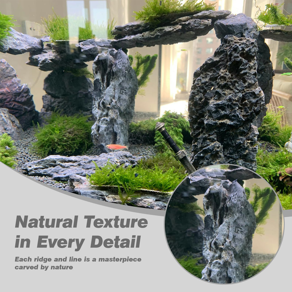 Unocho Seiryu stone embedded voids offer visual interest and structure