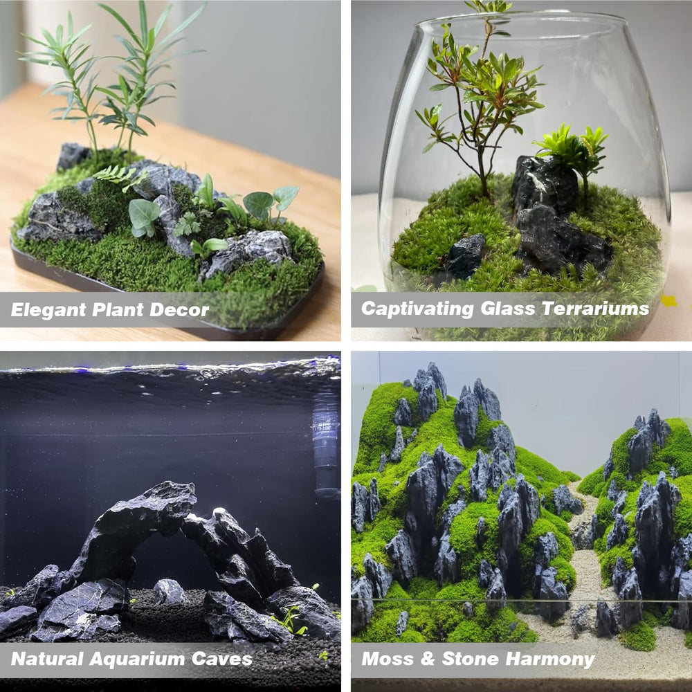 Unocho Seiryu stone mountain-like profile enhances tank decor