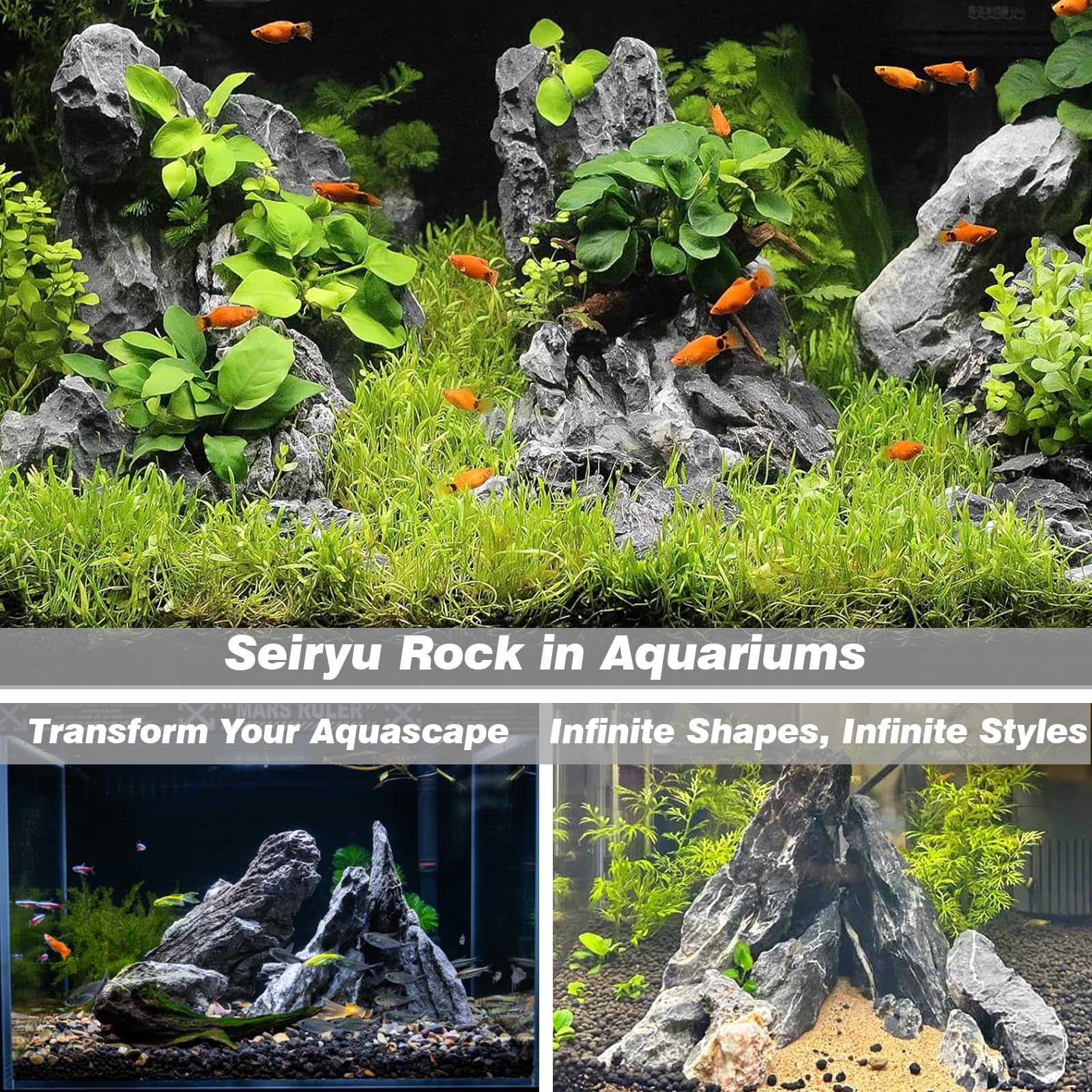 Unocho Seiryu stone safe for fish and plants in tanks