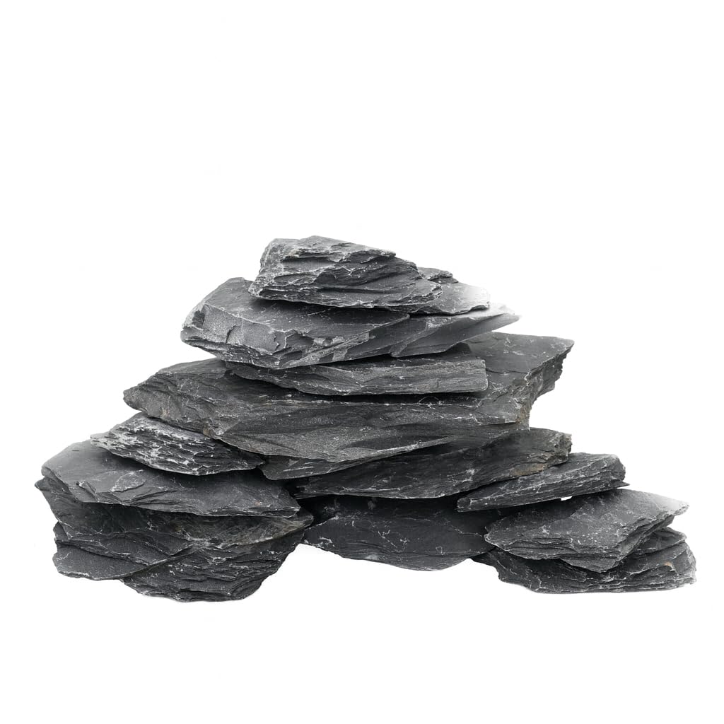 Unocho slate basking platform rock offers a natural basking spot for reptiles and turtles.