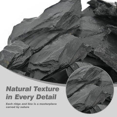 Unocho slate stone for aquascaping adds durable, multi-use decor to tanks and terrariums.