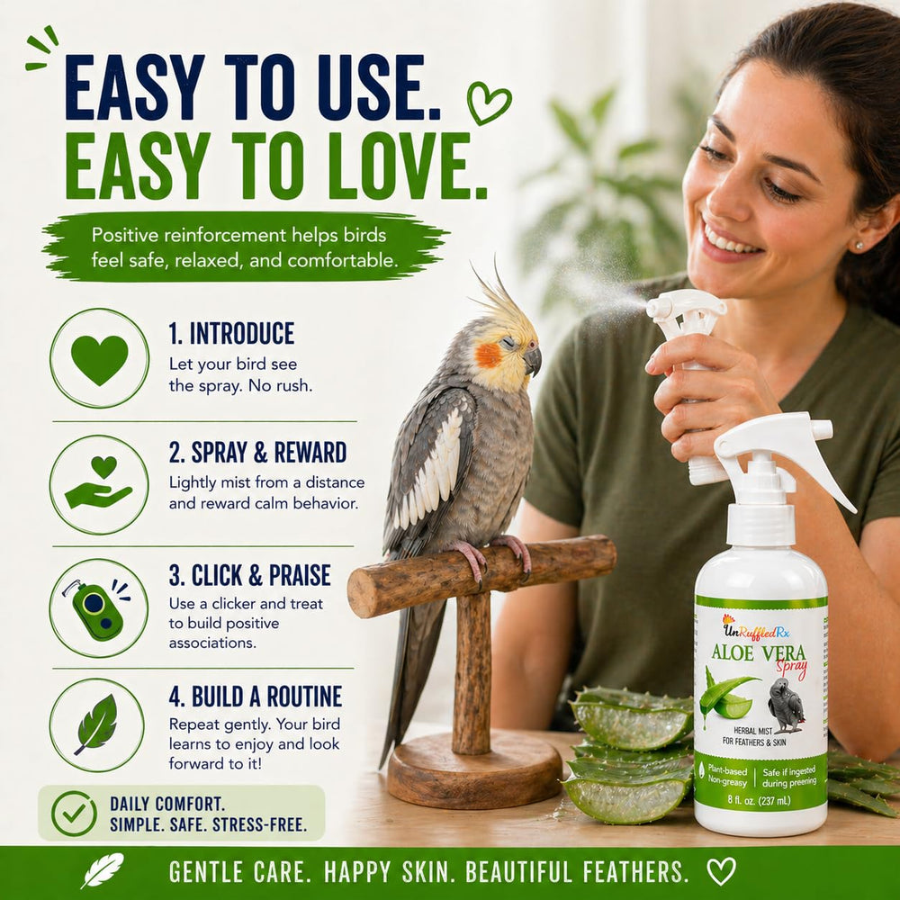 UnRuffledRx leaves feathers softer after daily use.