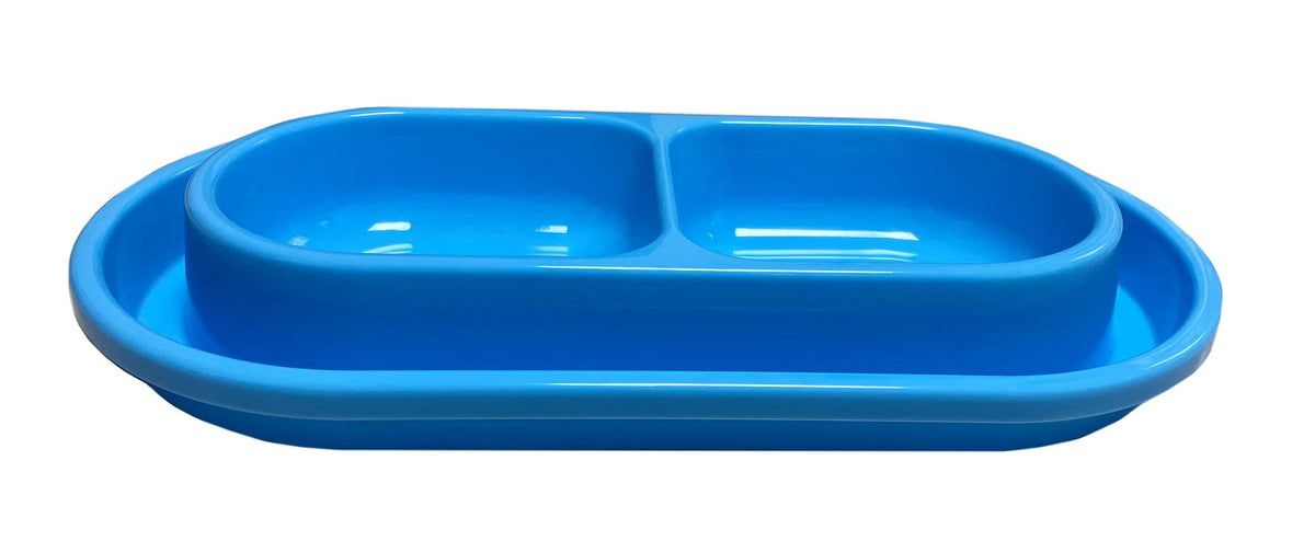 UOBALASE Ant Away Bowl blue front view showing ant-deterring moat