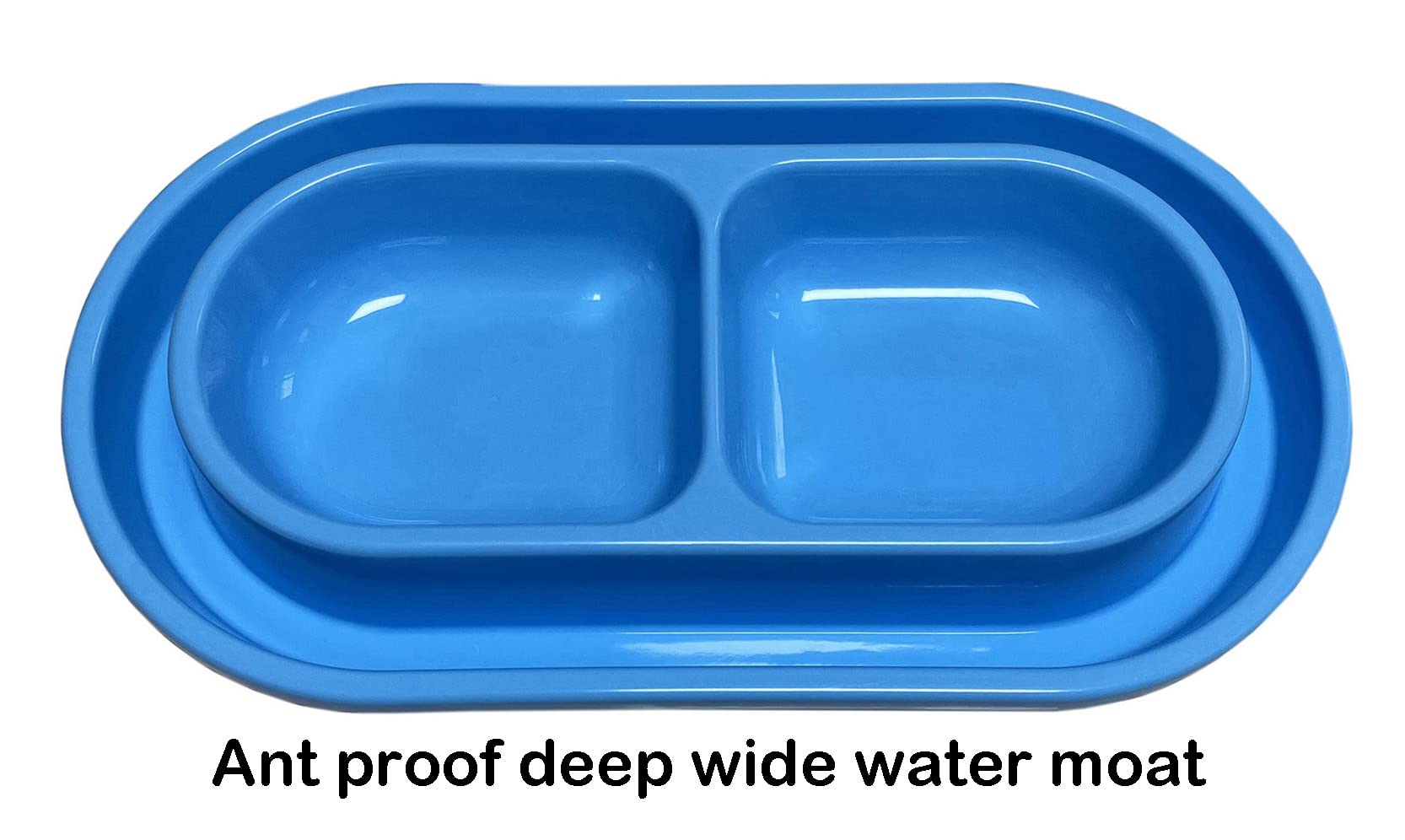 UOBALASE Ant Away Bowl blue side view highlighting easy-clean design