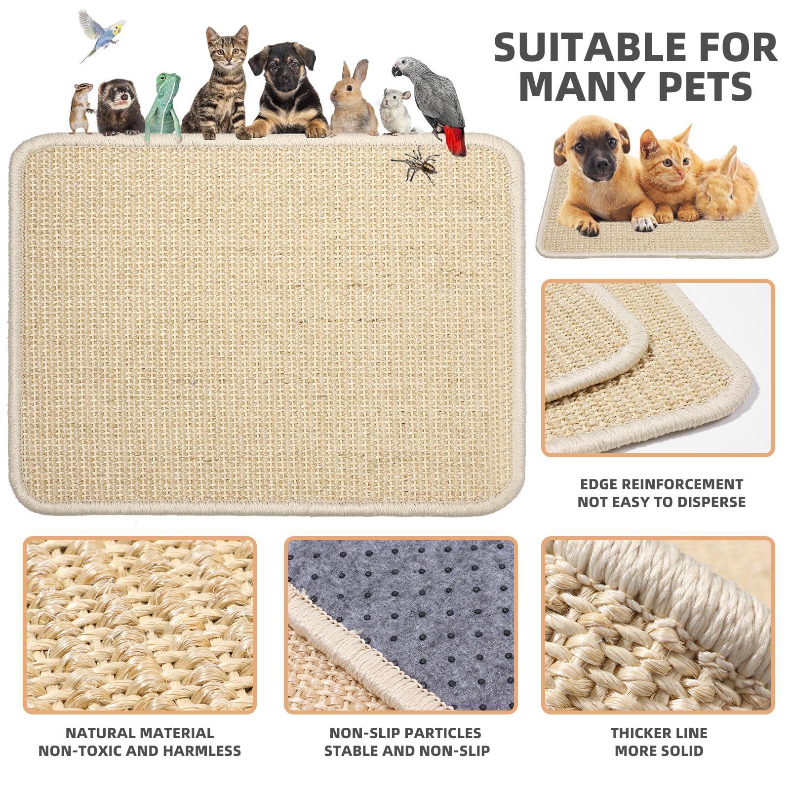Uotey anti-slip back keeps the scratch mat in place during play.