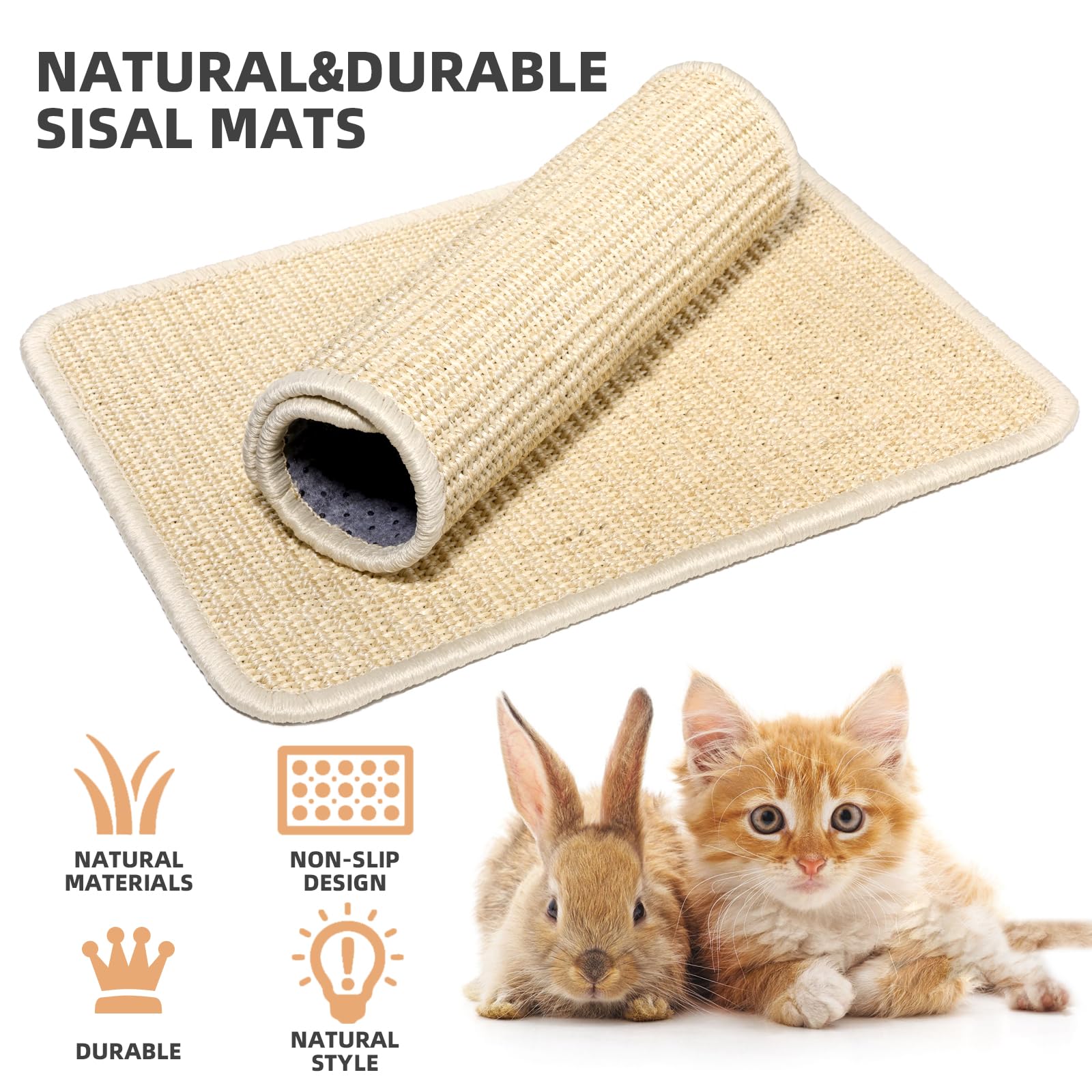 Uotey easy-clean cat scratcher mat vacuum or wipe to clean.