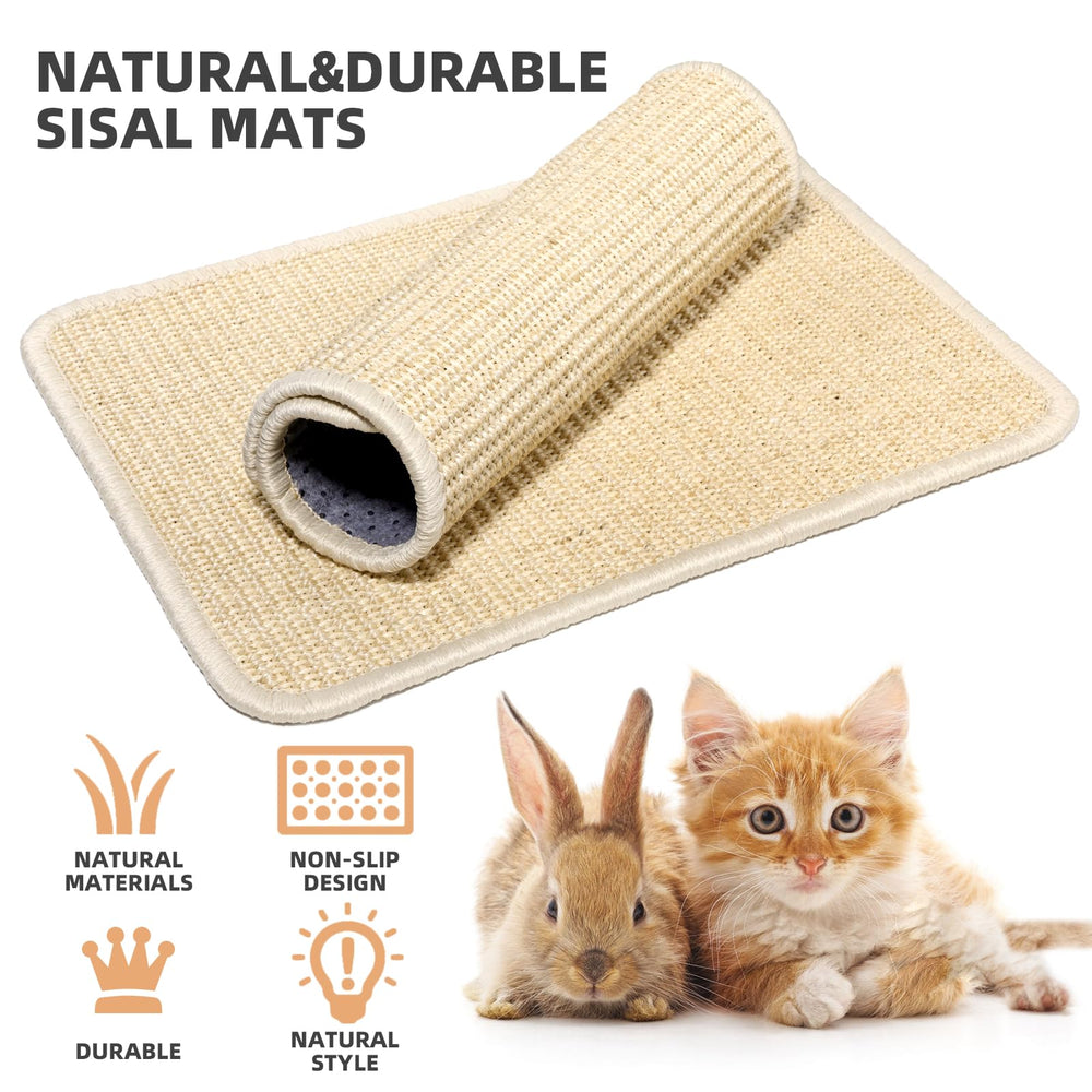 Uotey easy-clean cat scratcher mat vacuum or wipe to clean.