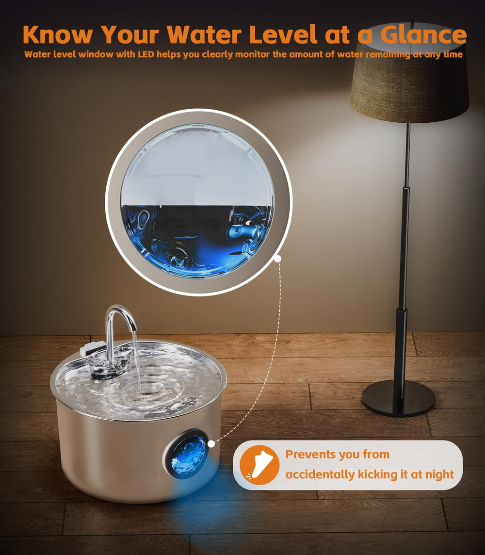 UPAWPIA 3.2L fountain stainless steel body resists rust and scratches.
