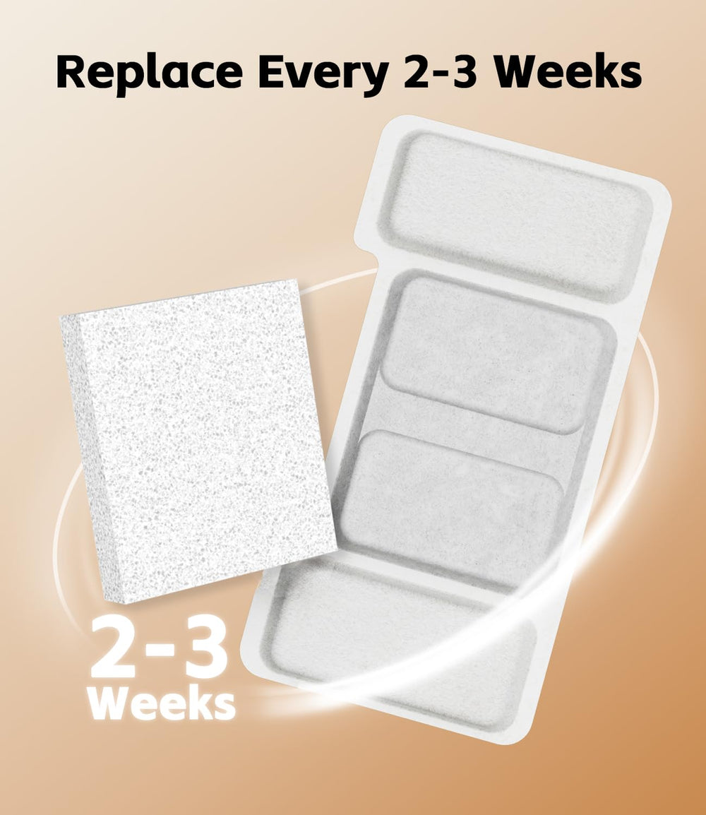 UPAWPIA activated carbon layer reduces chlorine taste and odor for pet-friendly water.