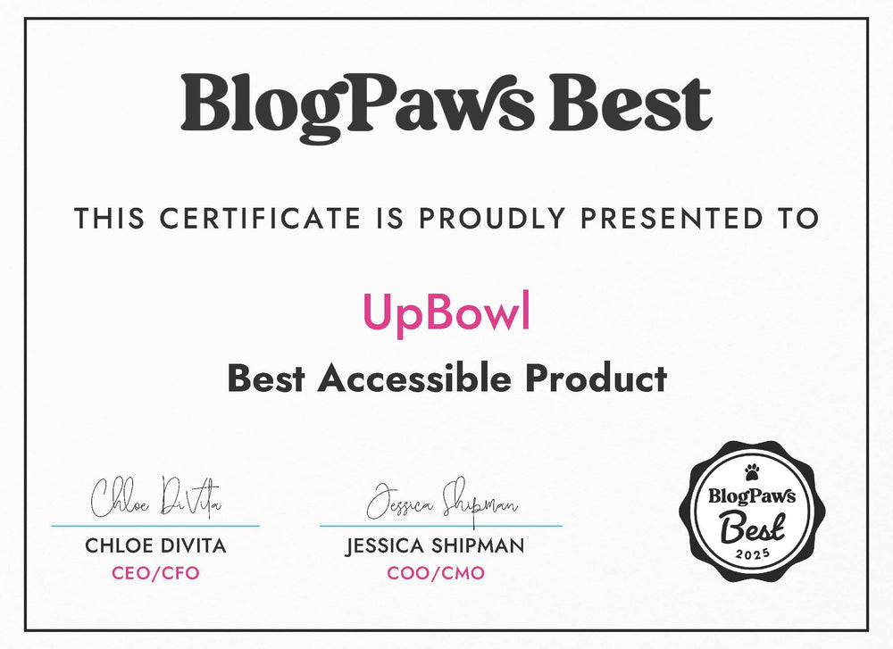 UpBowl spill-stable lifting keeps bowls clean during feeding