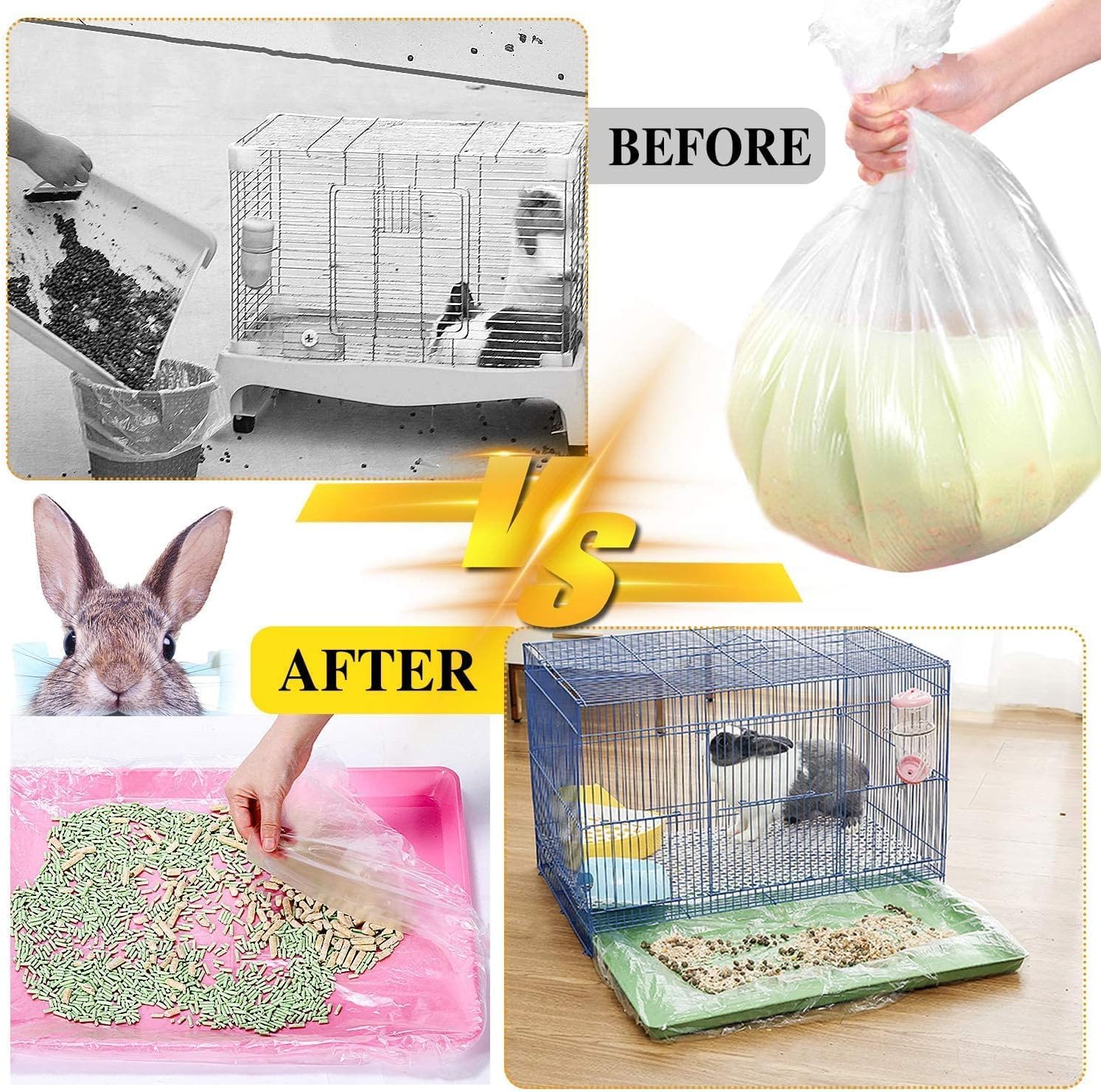 Clear plastic cage liner provides tray-fit visibility and monitoring.