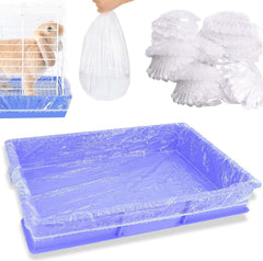 Upcessory 30pcs disposable cage liners laid on a rabbit tray for quick cleanup