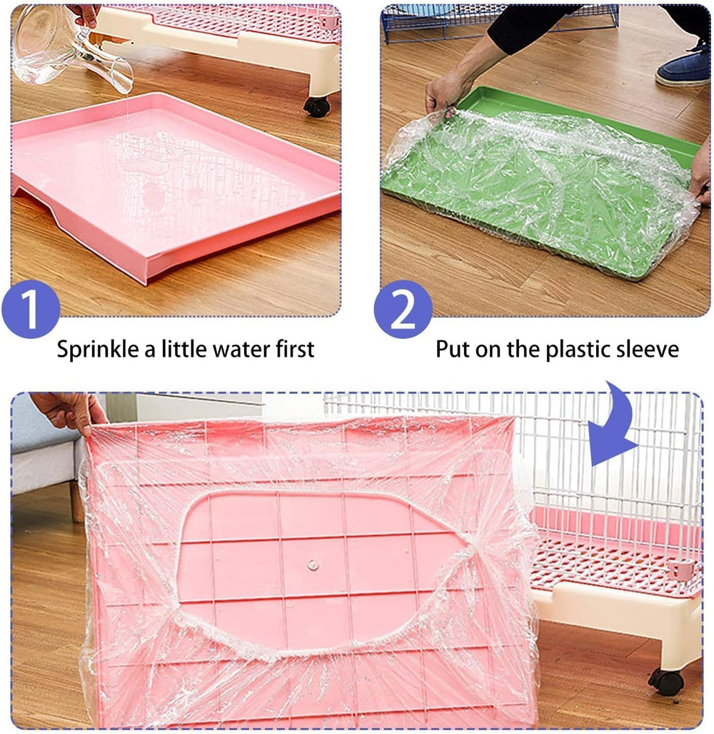 Waterproof cage membrane supports containment of spills and waste.
