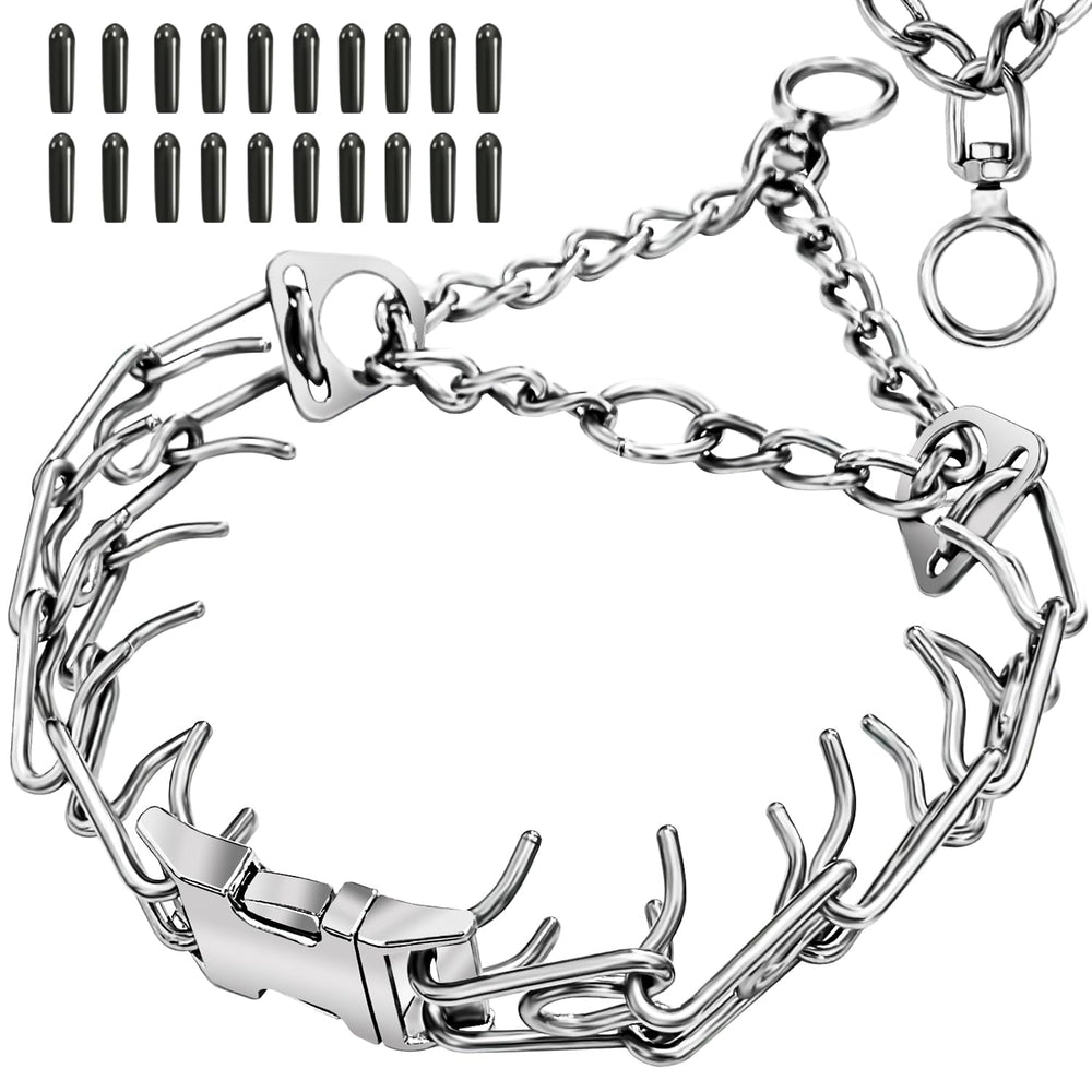UPDOPEF stainless steel dog collar with 360 swivel for smooth walks and reduced tangling