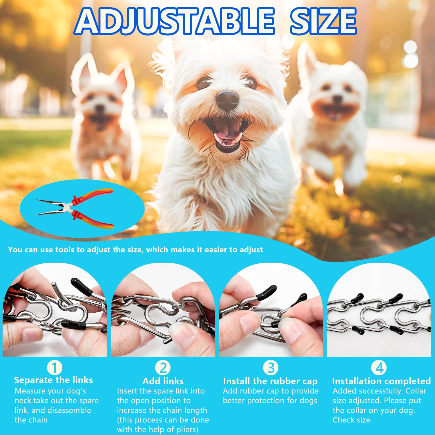 UPDOPEF adjustable-length collar fits growing dogs over time