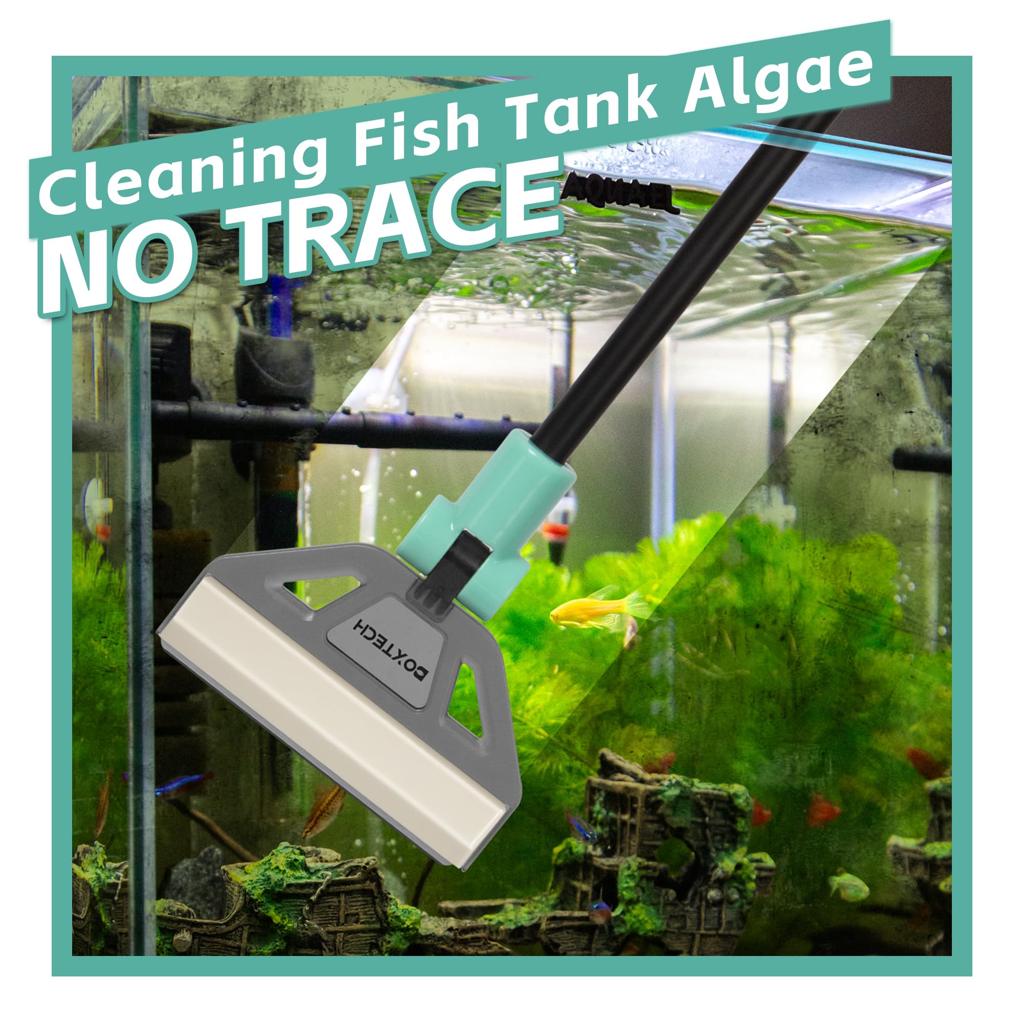 UPETTOOLS adjustable-angle scraper enables cleaning every aquarium side.