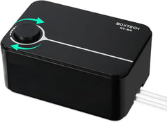 UPETTOOLS aquarium air pump front view shows compact, reliable design for easy setup.