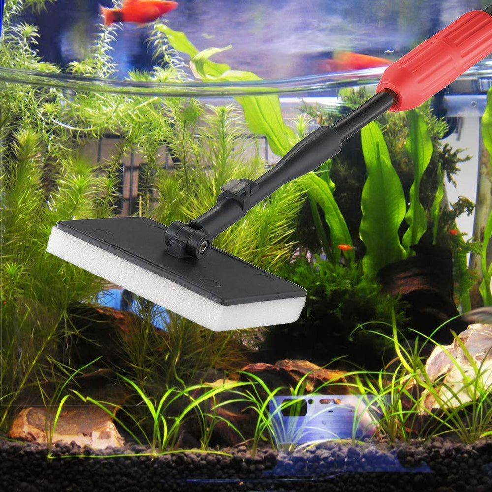 UPETTOOLS aquarium brush cleans corners and sides for clearer glass