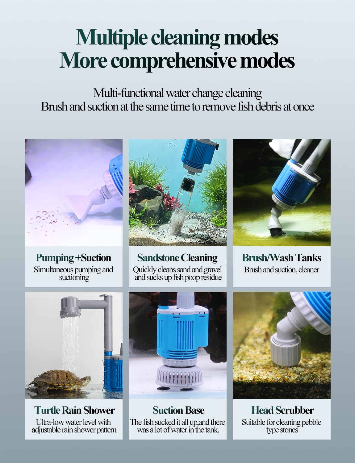 UPETTOOLS electric water changer demonstrates quick, controlled tank drainage.