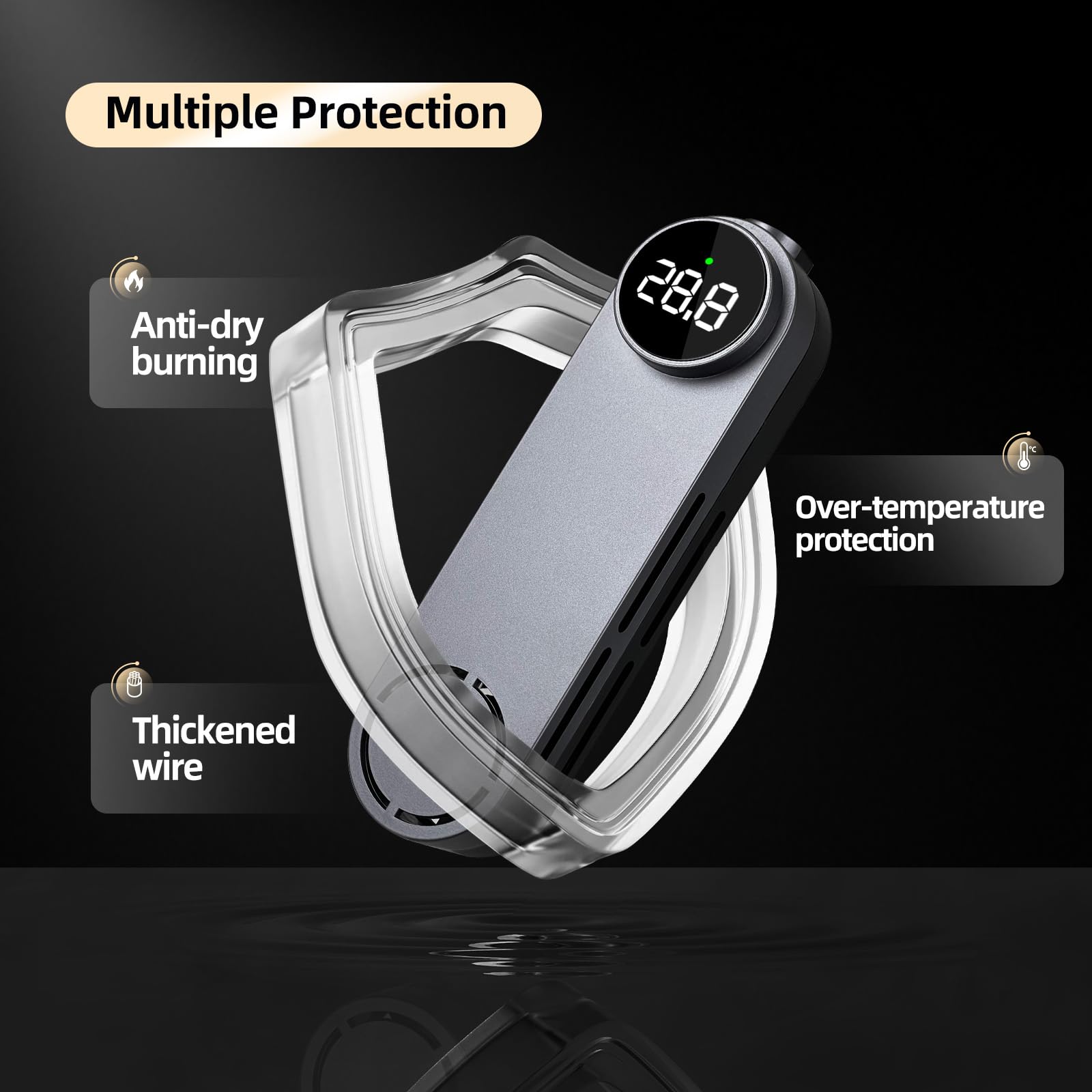 UPETTOOLS LED display shows real-time water temperature at a glance.