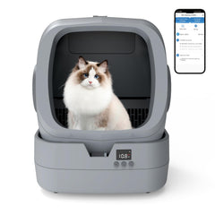 UPFAS automatic litter box self-cleaning in action, reducing daily maintenance.