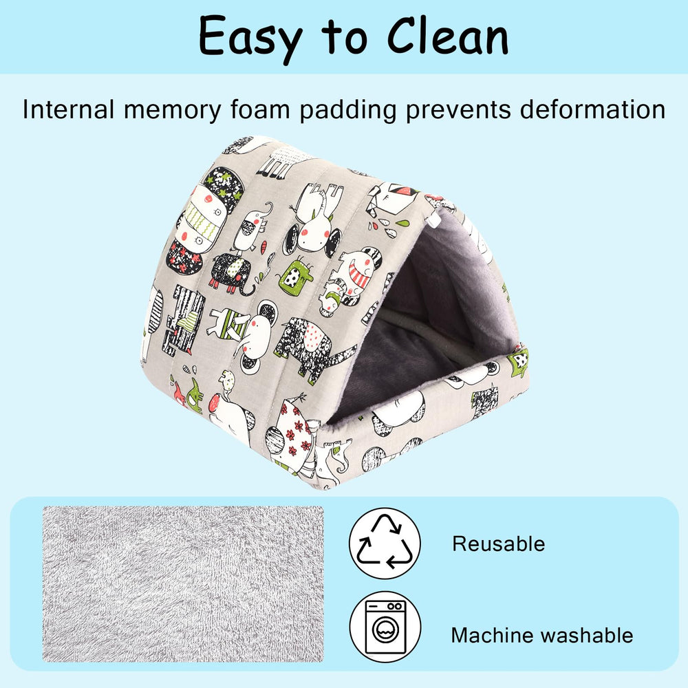 UPINS guinea pig bed with detachable pee pad eases quick cleanups and hygiene.