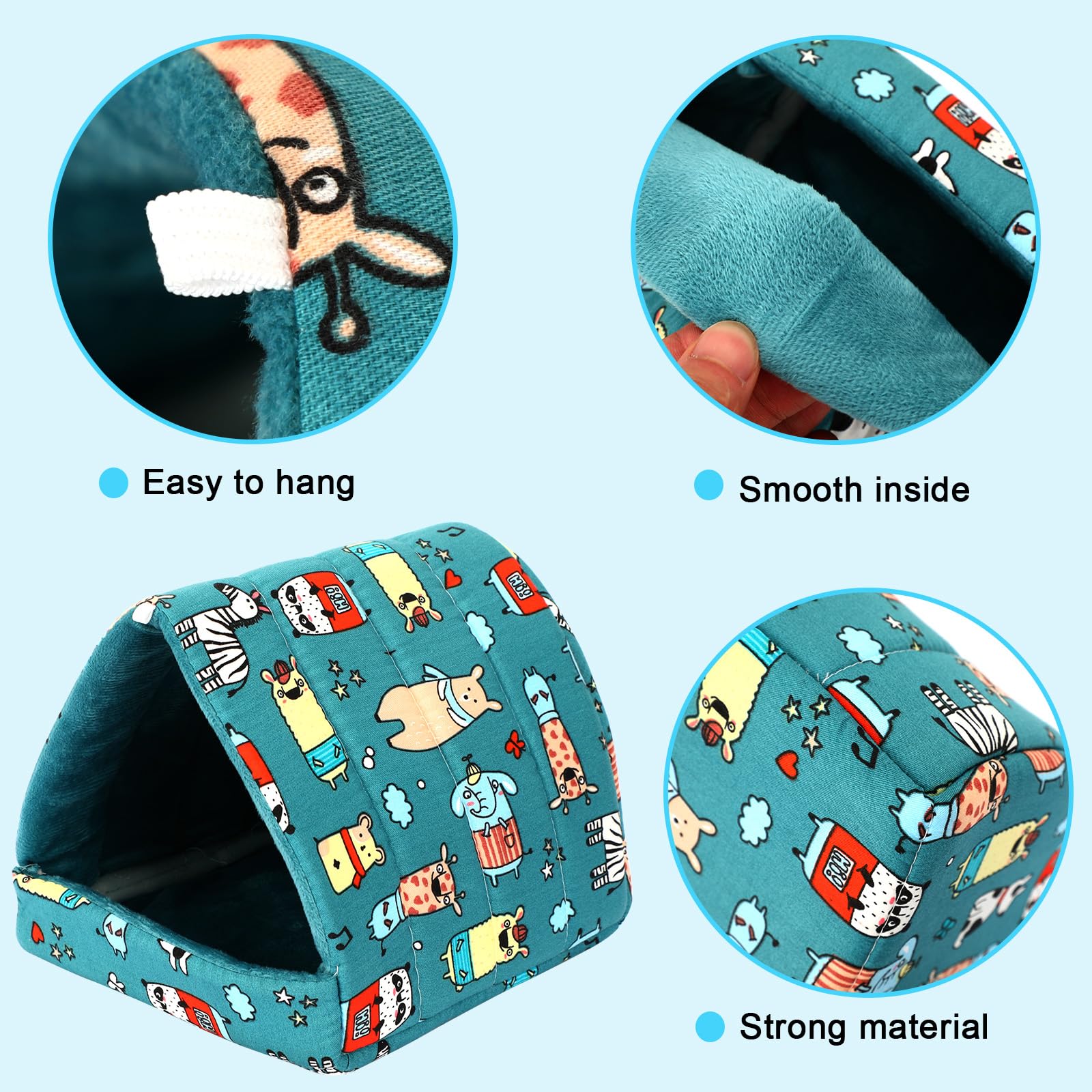 UPINS guinea pig bed non-slip bottom keeps the nest in place during movement.