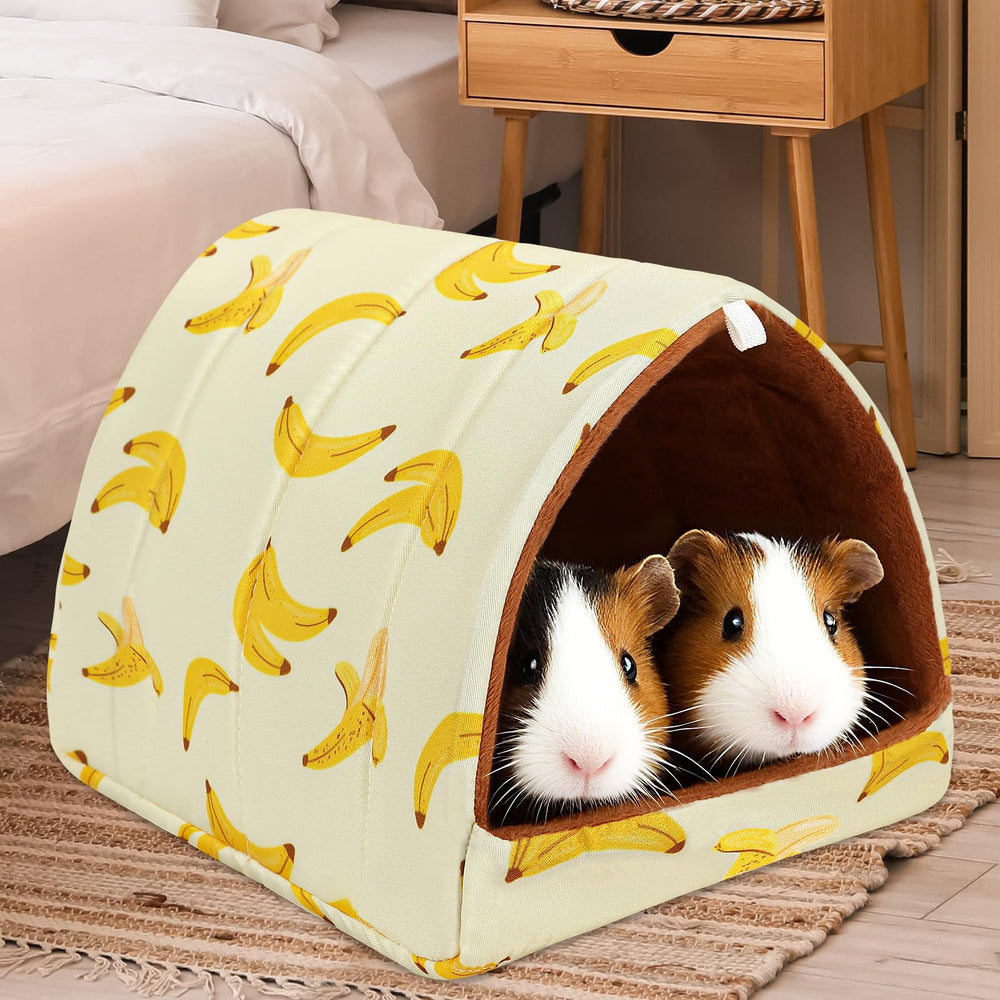 UPINS guinea pig bed inside view reveals thick cushion for support