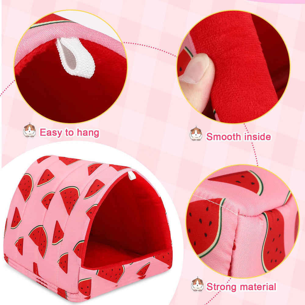 UPINS guinea pig bed pattern detail highlights playful watermelon and banana design