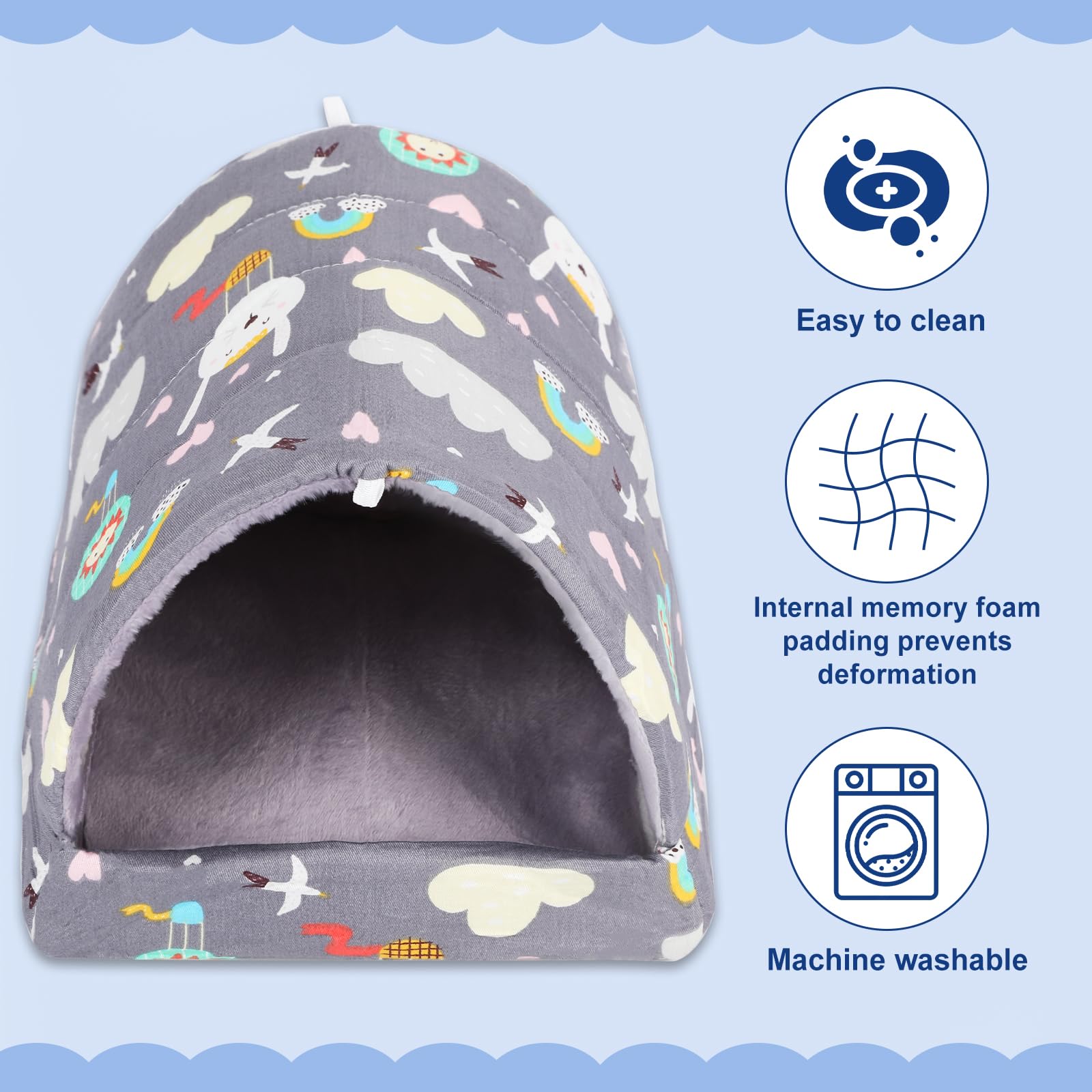 UPINS machine-washable fleece hideout enables easy post-play cleaning.
