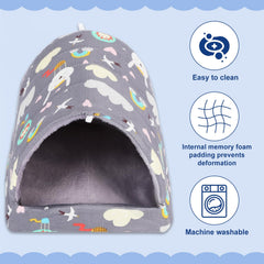 UPINS machine-washable fleece hideout enables easy post-play cleaning.