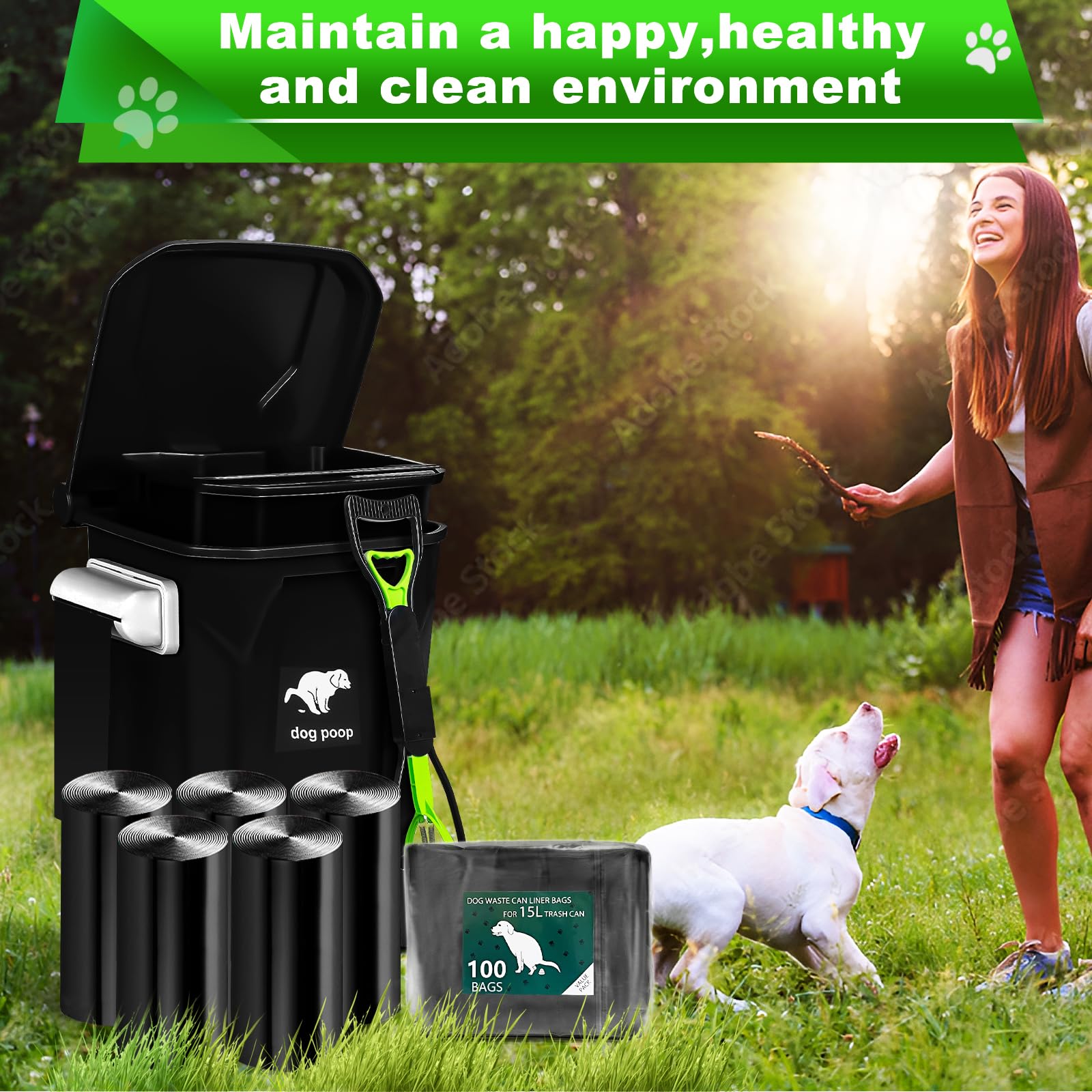 Uppcasir 200-bag pack keeps outdoor cleanup convenient