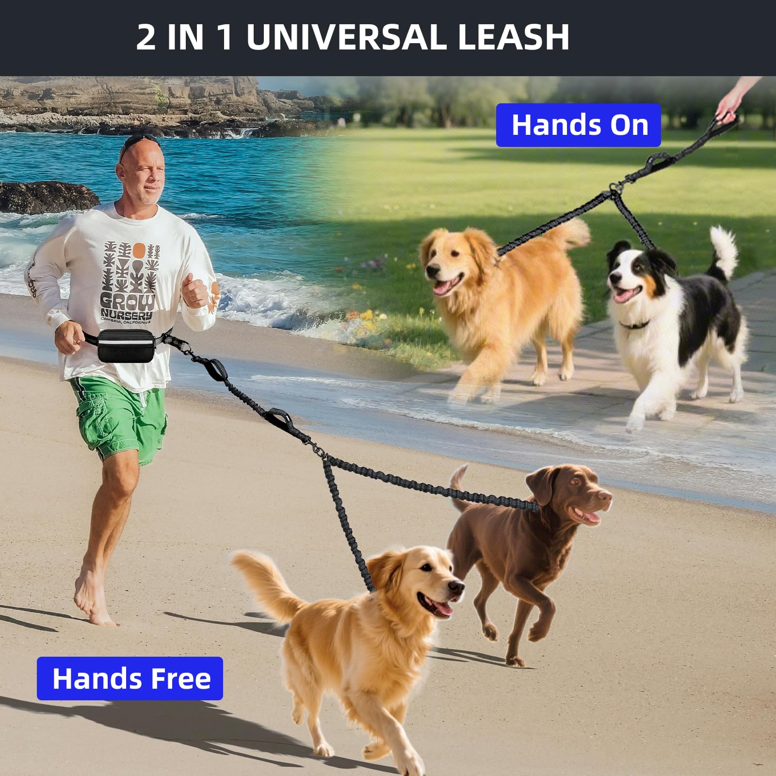 Uppetly dog leash bag two-layer storage keeps essentials handy
